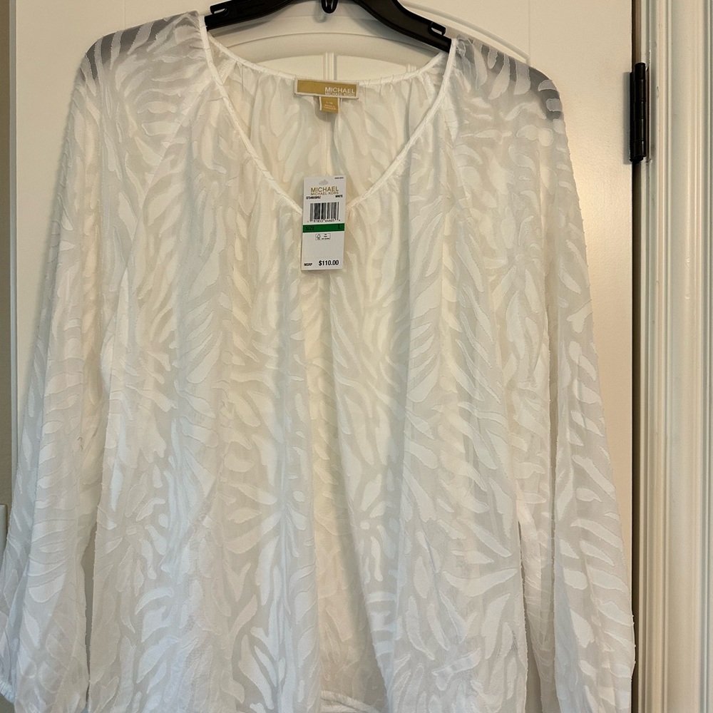 Michael Kors Cream Sheer Blouse